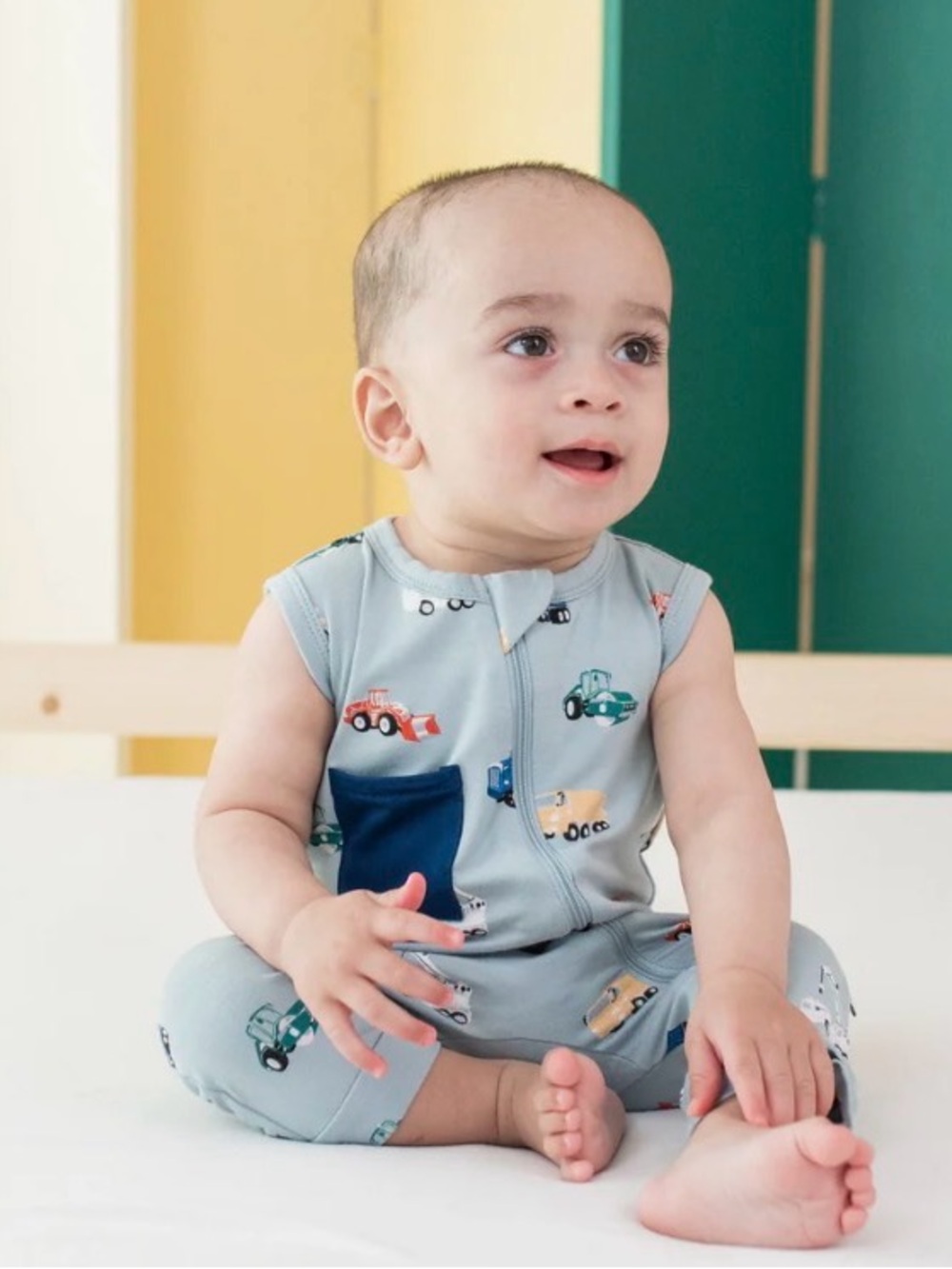 Kyte Baby | GUC - Construction Romper - Size 4T - Blue